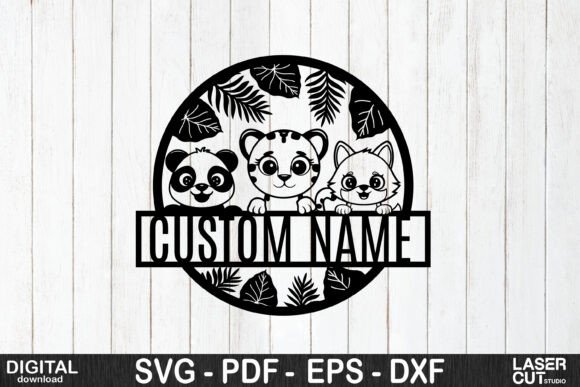 Download Custom Jungle Animal Name Sign - Premium Bundle