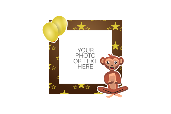 Download Photo Frame with Cartoon Monkey Design - Monkey design Collection