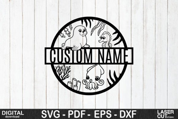 Download Custom Ocean Animal Name Sign - Premium Resources